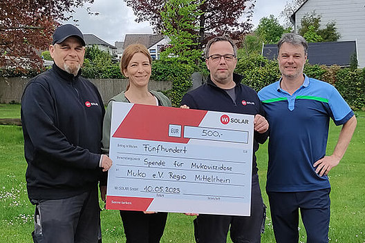 WI Solar GmbH spendet 500 Euro an Regionalgruppe Mittelrhein des Mukoviszidose e.V. 