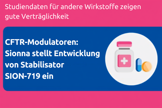 Bild-Text-Collage zur Bekanngabe der Einstellung des Stabilisators SION-719 