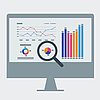 Icon: Computer mit Statistiken - Deutsches Mukoviszidose-Register