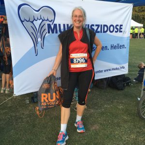Doris Dieninghoff beim Firmenlauf im September 2016 - mit ihren neuen Laufschuhen!