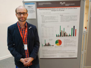 Florian Junge vor einem Poster