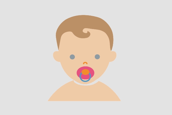 Icon Gynäkologie und Geburtshilfe: Grafische Darstellung eines Babykopfs