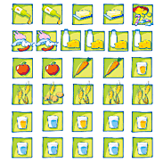 CF-Ernährungswürfel erarbeitet vom Arbeitskreis Ernährung Mukoviszidose e.V., nach einer Idee der Ernährungspyramide von S. Mannhardt.