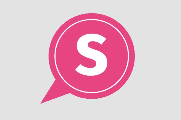 Icon Service: Grafische Darstellung einer Sprechblase mit einem S für Service