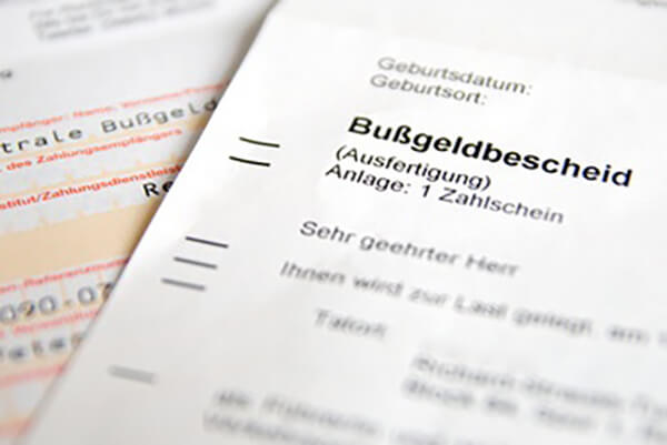 Bild eines Bußgeldbescheids