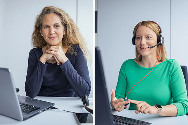 Corinna Moos-Thiele und Katrin Winderlich-Klein beraten zum Thema Sport und Mukoviszidose. 