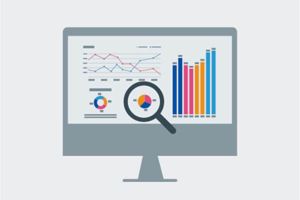 Icon: Computer mit Statistiken - Deutsches Mukoviszidose-Register