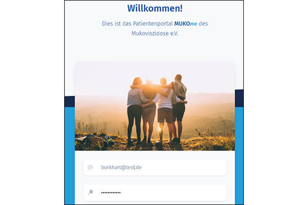 Startseite des Patientenportals MUKOme Startseite des Patientenportals MUKOme